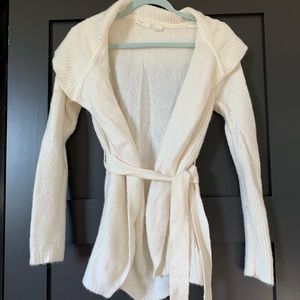 Cream wool wrap sweater